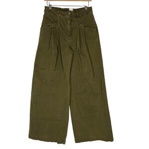 Anthropologie Maeve Wide Leg Pleated Pants Women’s Size 4 Boho Utility Preppy